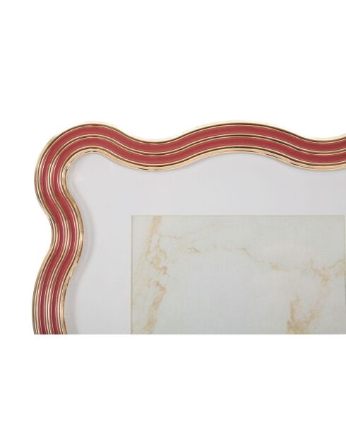 Cadre photoen zinc et verre Elizabeth rouge/or – 17,5x1,3x22,5 cm (format photo 15x20 cm)