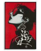 Tableau sur toile avec LED en toile, plastique et mdf Psyco (modèle B) multicolore – 60x3,5x90 cm