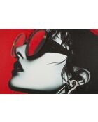 Tableau sur toile avec LED en toile, plastique et mdf Psyco (modèle B) multicolore – 60x3,5x90 cm