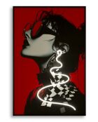 Tableau sur toile avec LED en toile, plastique et mdf Psyco (modèle B) multicolore – 60x3,5x90 cm