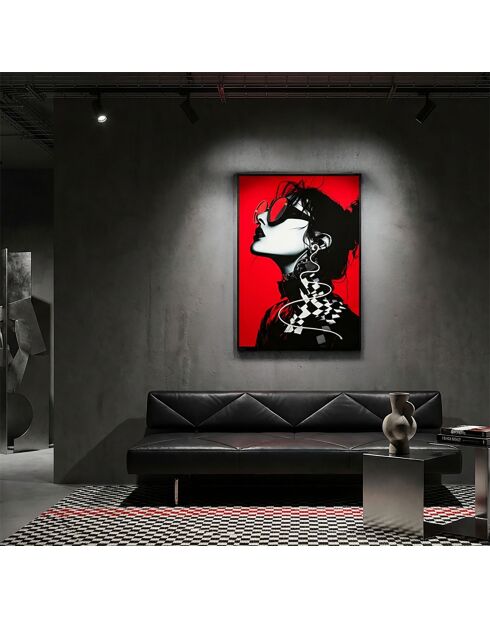 Tableau sur toile avec LED en toile, plastique et mdf Psyco (modèle B) multicolore – 60x3,5x90 cm