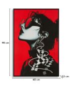 Tableau sur toile avec LED en toile, plastique et mdf Psyco (modèle B) multicolore – 60x3,5x90 cm