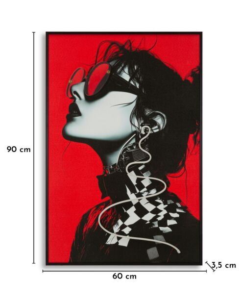 Tableau sur toile avec LED en toile, plastique et mdf Psyco (modèle B) multicolore – 60x3,5x90 cm