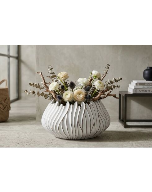 Vase Gaspeau en résine Honduras blanc – D.40x20 cm