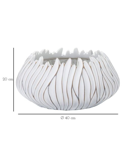 Vase Gaspeau en résine Honduras blanc – D.40x20 cm