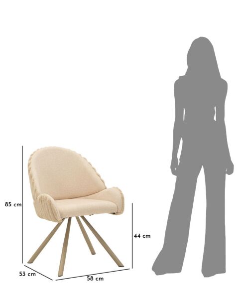 Lot de 2 chaises en bois de jeu Stockholm crème – 58x53x85 cm