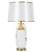 Lampe de table en céramique or et blanche – D.40x70 cm
