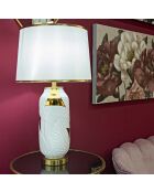 Lampe de table en céramique or et blanche – D.40x70 cm
