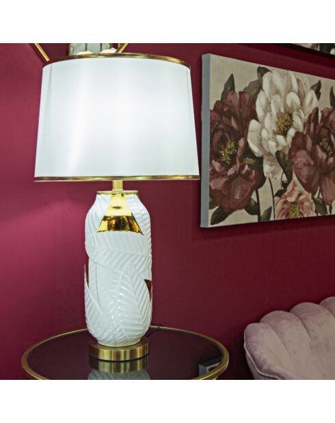 Lampe de table en céramique or et blanche – D.40x70 cm