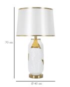 Lampe de table en céramique or et blanche – D.40x70 cm