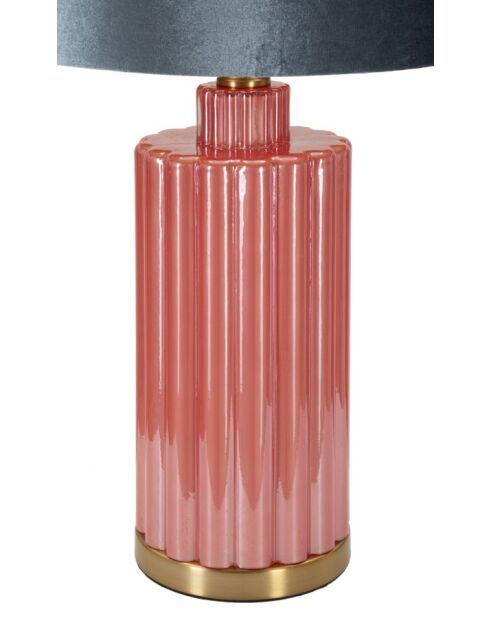 Lampe de table en verre, fer et tissu Helene Tower rouge/bleu – D.40x70 cm
