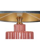Lampe de table en verre, fer et tissu Helene Tower rouge/bleu – D.40x70 cm