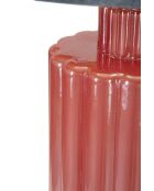 Lampe de table en verre, fer et tissu Helene Tower rouge/bleu – D.40x70 cm