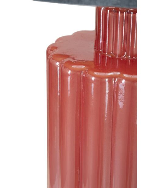 Lampe de table en verre, fer et tissu Helene Tower rouge/bleu – D.40x70 cm