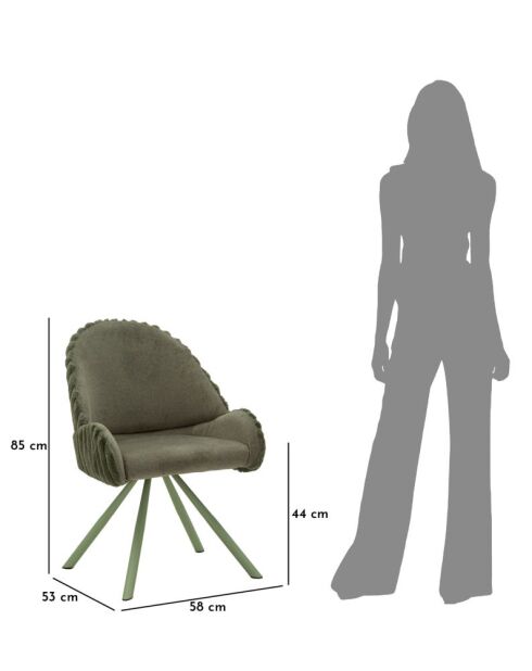 Lot de 2 chaises en bois de jeu Stockholm vertes – 58x53x85 cm