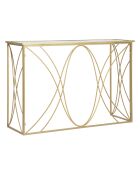 Console en fer et miroir Exy or/argent– 120x40x80 cm
