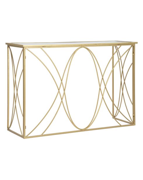 Console en fer et miroir Exy or/argent– 120x40x80 cm