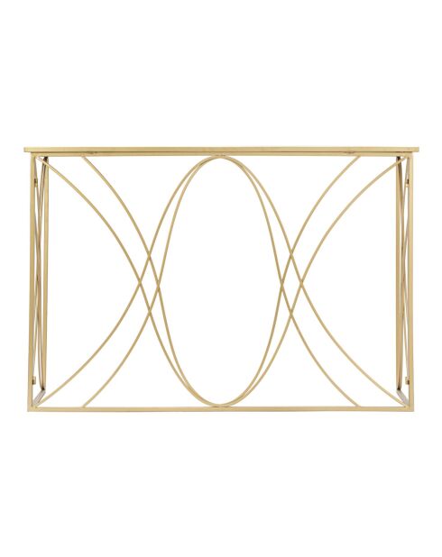 Console en fer et miroir Exy or/argent– 120x40x80 cm