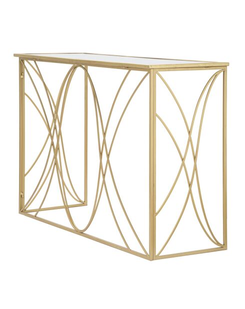 Console en fer et miroir Exy or/argent– 120x40x80 cm