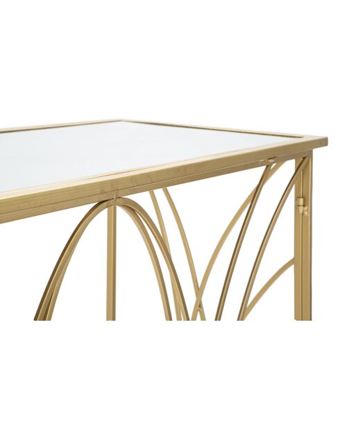 Console en fer et miroir Exy or/argent– 120x40x80 cm