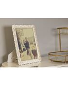 Cadre photo en polyrésine et verre Hearty argenté – 25,3x1,8x30,5 cm (format photo 20x25 cm)