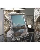 Cadre photo en polyrésine et verre Hollow argenté – 26x2,2x31,3 cm (format photo 20x25 cm)