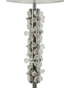 Lampe de table en fer, métal, tissu et verre Flower argentée – D.35x74 cm