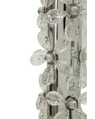 Lampe de table en fer, métal, tissu et verre Flower argentée – D.35x74 cm