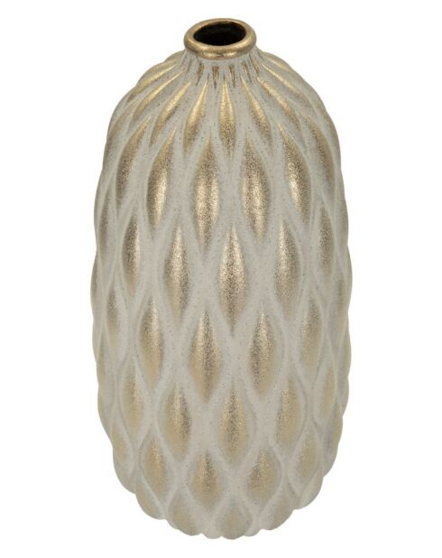 Vase en céramique Pepitas gris/or – D.22x44 cm