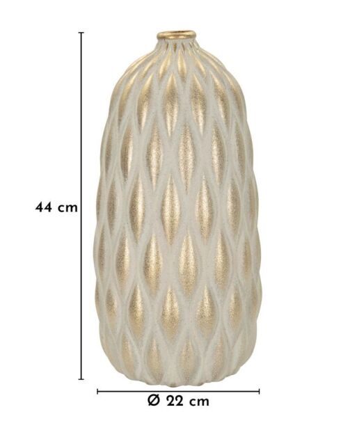 Vase en céramique Pepitas gris/or – D.22x44 cm