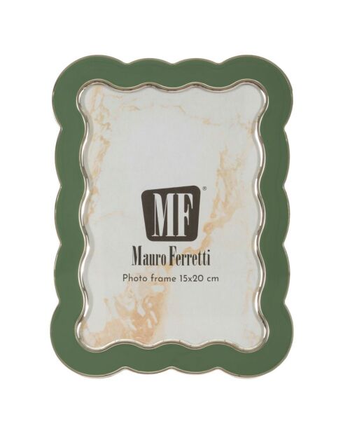 Cadre photo en zinc et verre Charlotte vert/argent – 15,7x1,3x21,1 cm (format photo 12,5x17,5 cm)