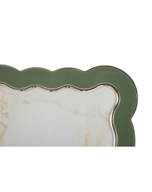 Cadre photo en zinc et verre Charlotte vert/argent – 15,7x1,3x21,1 cm (format photo 12,5x17,5 cm)