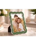 Cadre photo en zinc et verre Charlotte vert/argent – 15,7x1,3x21,1 cm (format photo 12,5x17,5 cm)