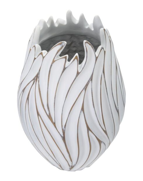 Vase en résine Honduras blanc – D.27x41,5 cm