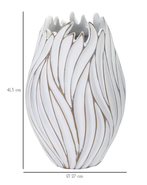 Vase en résine Honduras blanc – D.27x41,5 cm