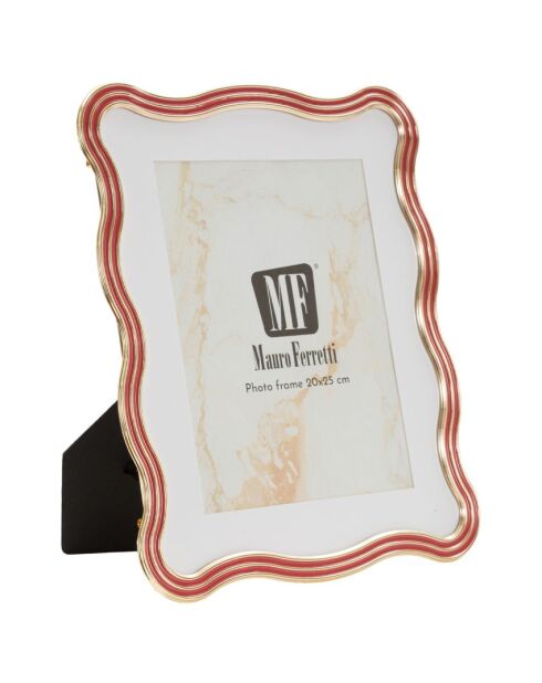 Fotolijst in zink en rood/goud Elizabeth-glas — 22,7x1,3x27,6 cm (fotoformaat 20x25 cm)