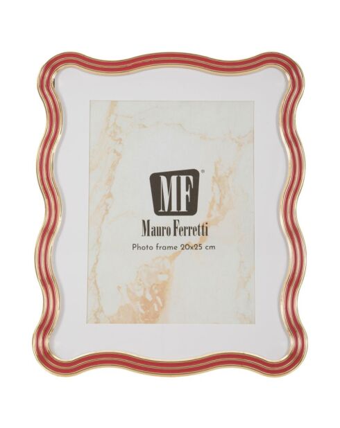 Fotolijst in zink en rood/goud Elizabeth-glas — 22,7x1,3x27,6 cm (fotoformaat 20x25 cm)