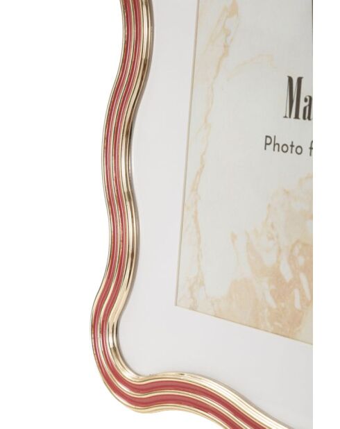Fotolijst in zink en rood/goud Elizabeth-glas — 22,7x1,3x27,6 cm (fotoformaat 20x25 cm)