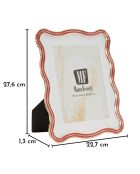 Fotorahmen aus Elisabethglas in Zink und Rot/Gold — 22,7 x 1,3 x 27,6 cm (Fotogröße 20 x 25 cm)