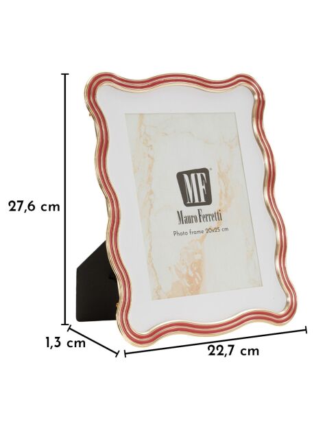 Fotolijst in zink en rood/goud Elizabeth-glas — 22,7x1,3x27,6 cm (fotoformaat 20x25 cm)