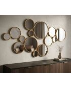 Panneau mural en fer Mirrors doré – 100x2,3x51,5 cm