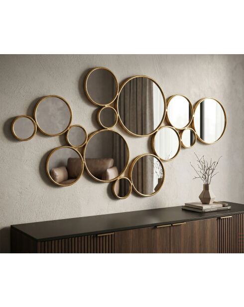 Panneau mural en fer Mirrors doré – 100x2,3x51,5 cm