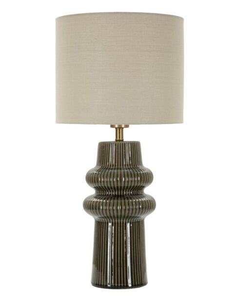 Lampe de table en céramique, fer et tissu Harmony verte – D.30x64,5 cm