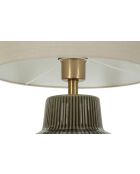Lampe de table en céramique, fer et tissu Harmony verte – D.30x64,5 cm
