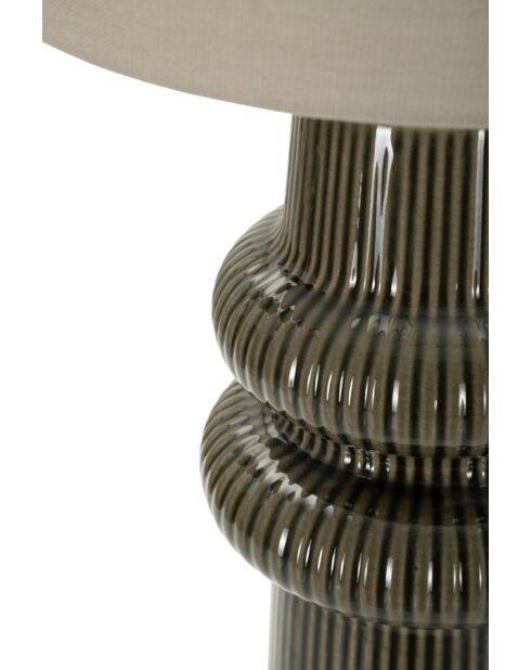 Lampe de table en céramique, fer et tissu Harmony verte – D.30x64,5 cm
