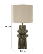 Lampe de table en céramique, fer et tissu Harmony verte – D.30x64,5 cm