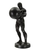 Statuette en polyrésine Atlas noire/or– 18,5x20,5x43,5 cm