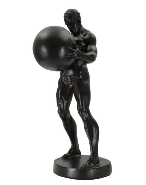 Statuette en polyrésine Atlas noire/or– 18,5x20,5x43,5 cm