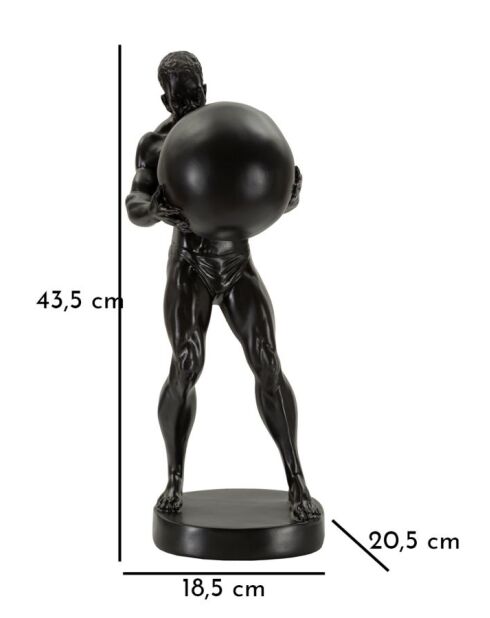 Statuette en polyrésine Atlas noire/or– 18,5x20,5x43,5 cm
