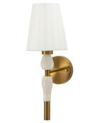 Applique murale en fer et tissu Budapest or/blanc – 16x20x46 cm